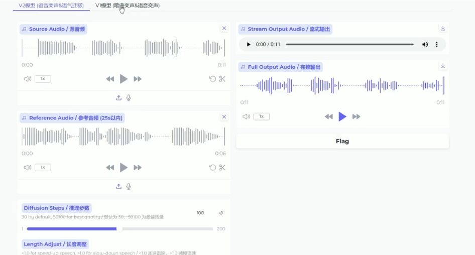 图片[1]-25.5.2-补充 最新AI变声器Seed-VC V2.1 整合包 支持V2模型 音色效果改善 支持快速实时变声！-卓别林资源社
